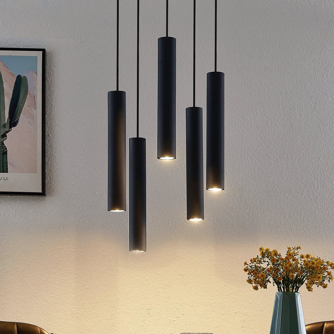 Sanad Pendelleuchte Black - Lindby - Wohnzimmer - Modern - Metall - Mehrflammig