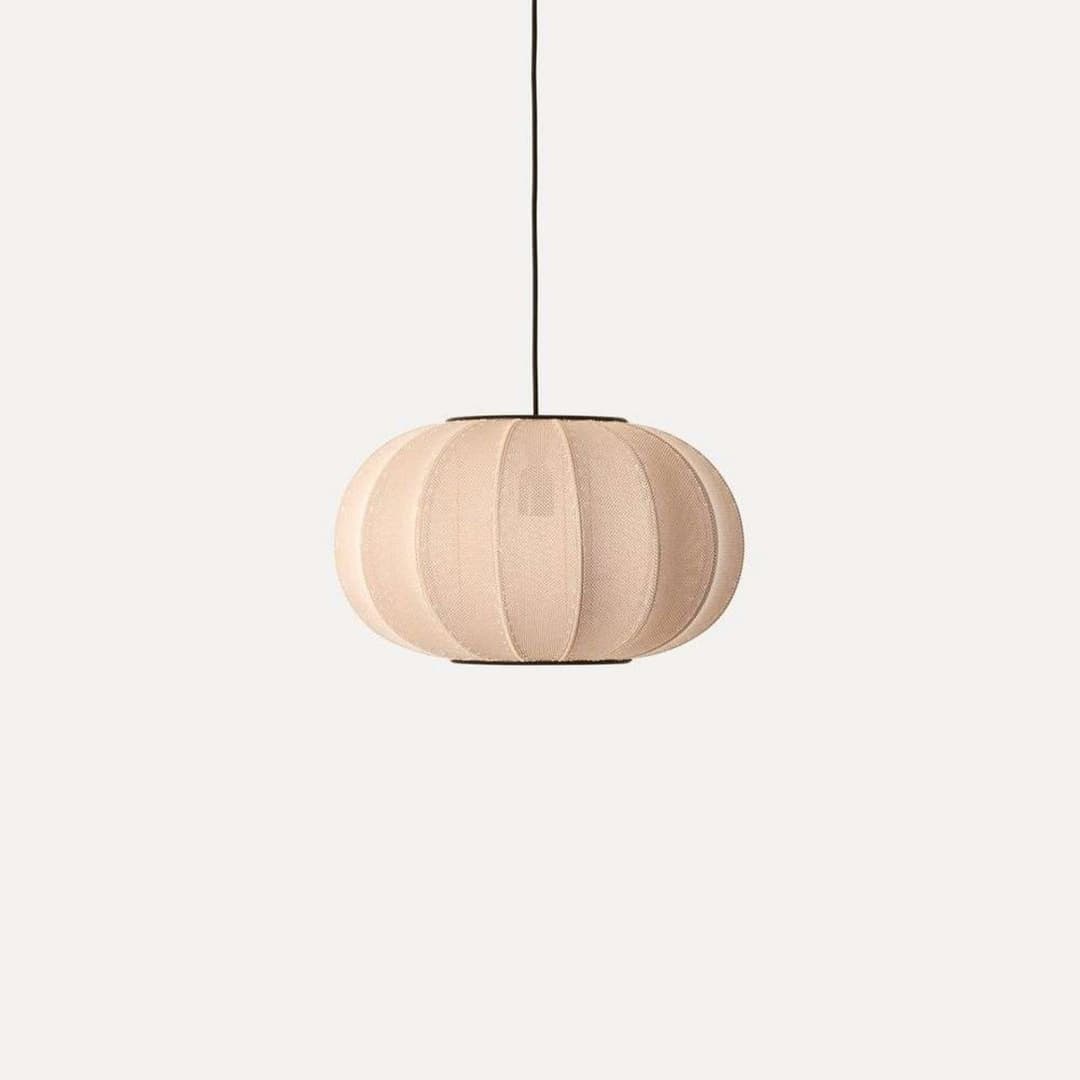Knit-Wit 45 Oval Pendelleuchte Sand Stone - Made By Hand - Schlafzimmer - Aluminium