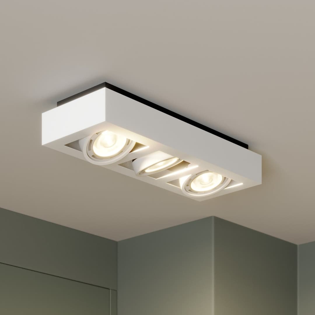 Ronka 3 Deckenleuchte White - Arcchio - Wohnzimmer - Modern - Metall - Eckig