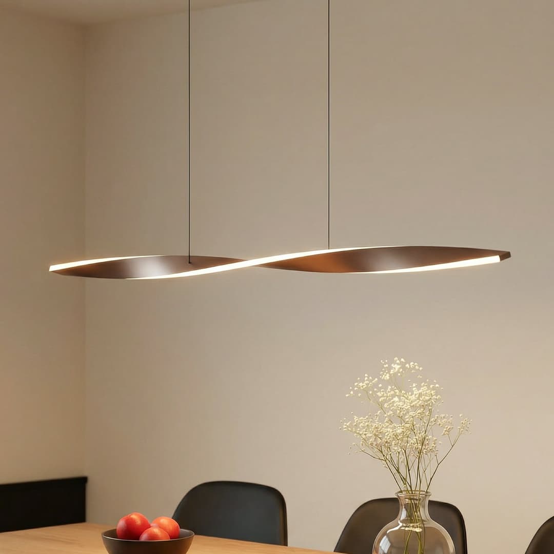 Jaren LED-Hängeleuchte, 100 cm, CCT, schwarz/braun - Lindby - Wohnzimmer - Modern - Metall - Einflammig