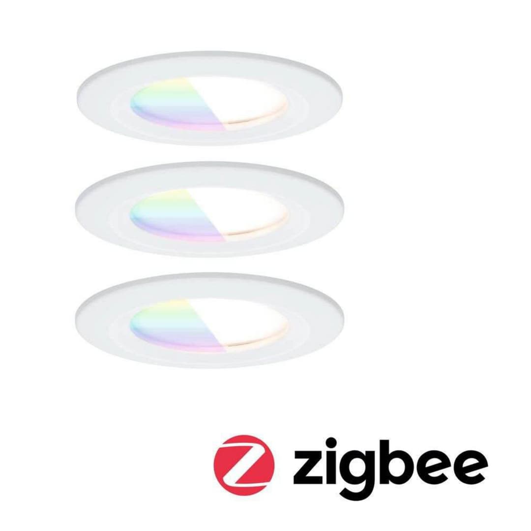 Nova Coin Smart Einbaulampe weiß Ø 7,8cm RGBW 3er - Paulmann - Wohnzimmer - Modern - Aluminium - Einflammig
