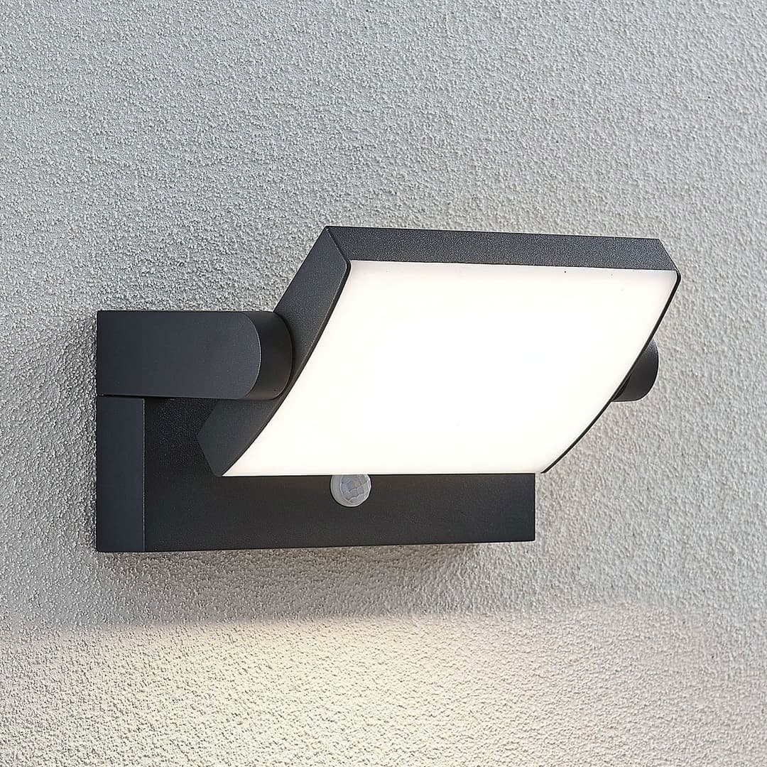 Sherin Außenwandleuchte w/Sensor Dark Grey - Lindby - Balkon - Modern - Aluminium - Mehrflammig