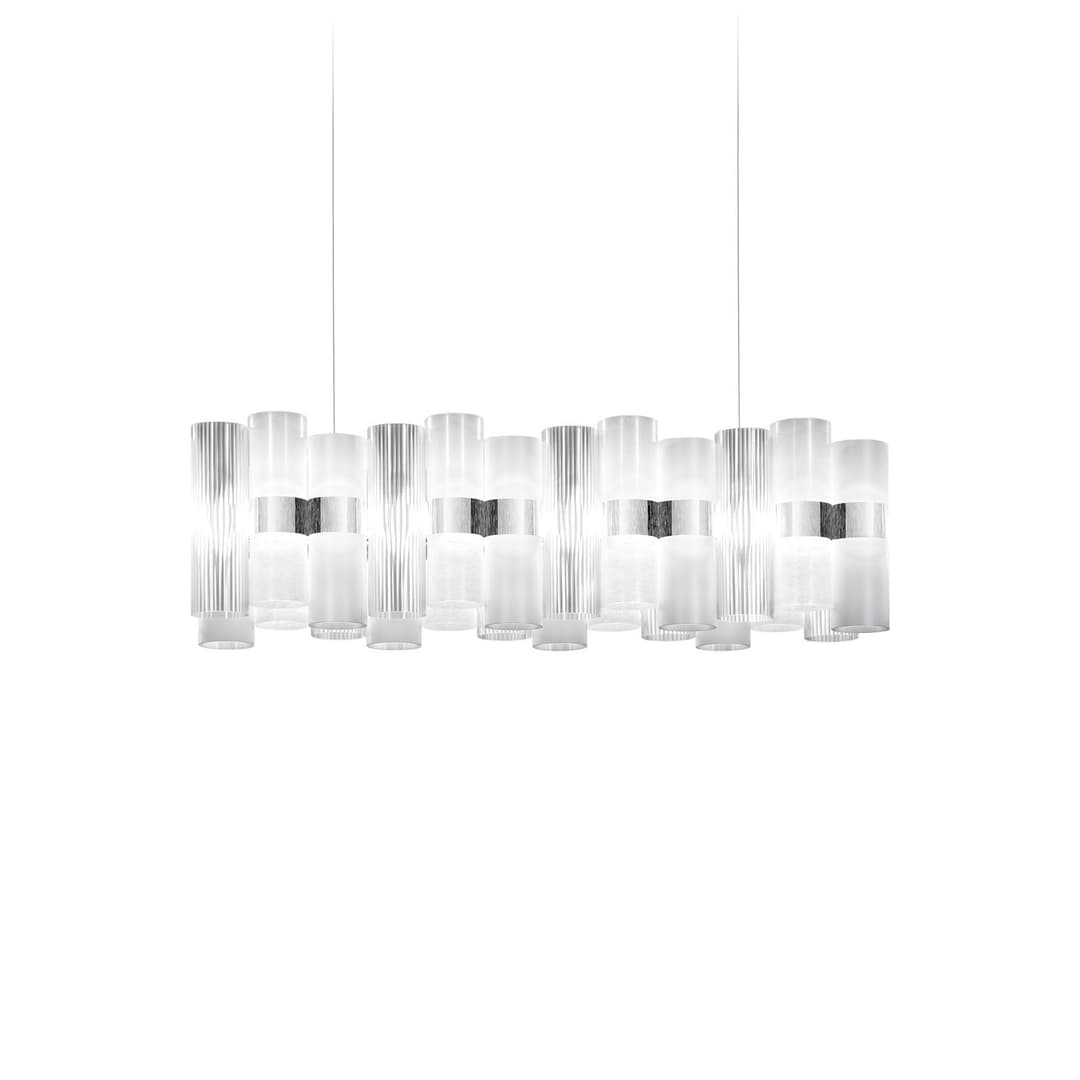 LED-Hängelampe La Lollo, weiß, 100 cm - Slamp - Wohnzimmer - Design - Kunststoff - Mit Schirm