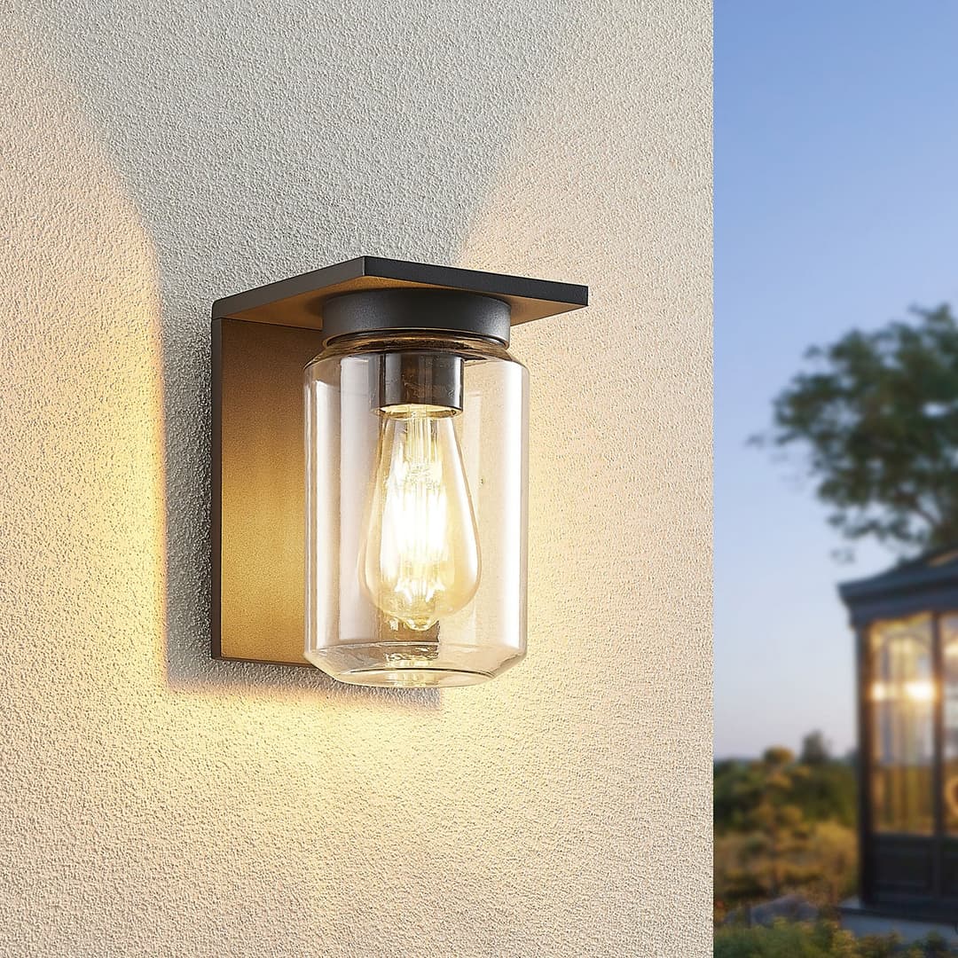 Semka Außenwandleuchte Dark Grey - Lucande - Terrasse - Modern - Metall - Einflammig