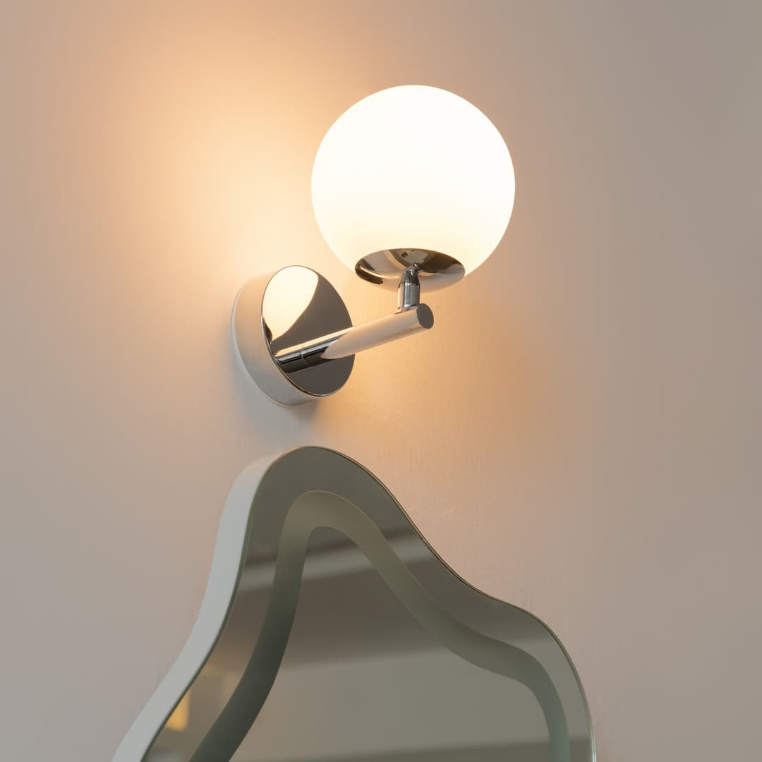 Maviris Wandleuchte Chrome/Opal - Arcchio - Badezimmer - Modern - Metall - Kugel