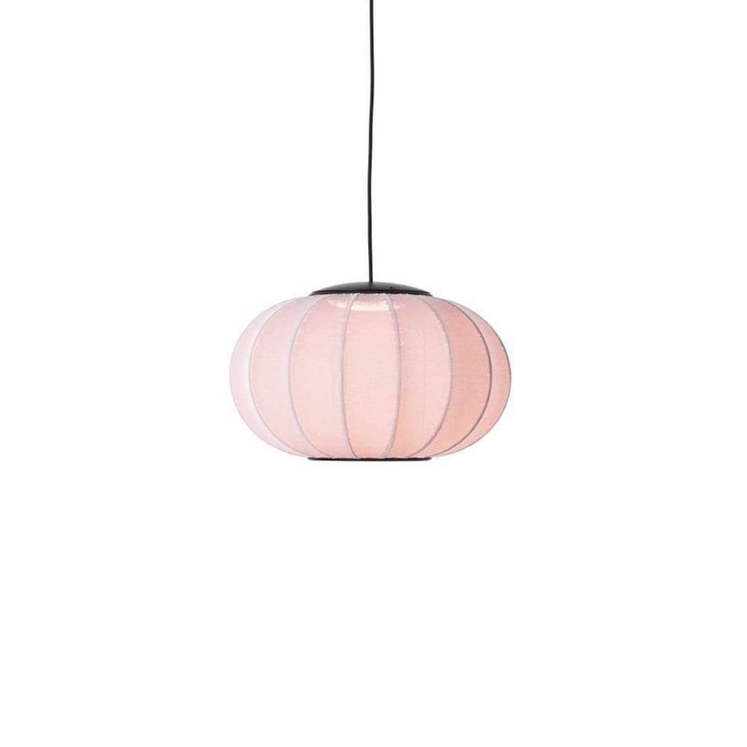 Knit-Wit 45 Oval LED Pendelleuchte Light Rosa - Made By Hand - Schlafzimmer - Stoff / Textil