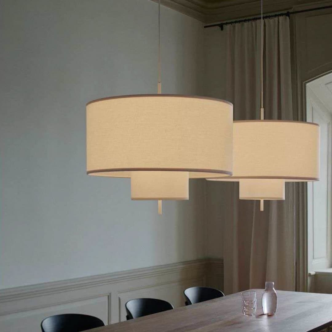 Margin Pendelleuchte, weiß, Ø70 cm, Textil - New Works - Esszimmer - Skandinavisch - Stoff / Textil - Mehrflammig