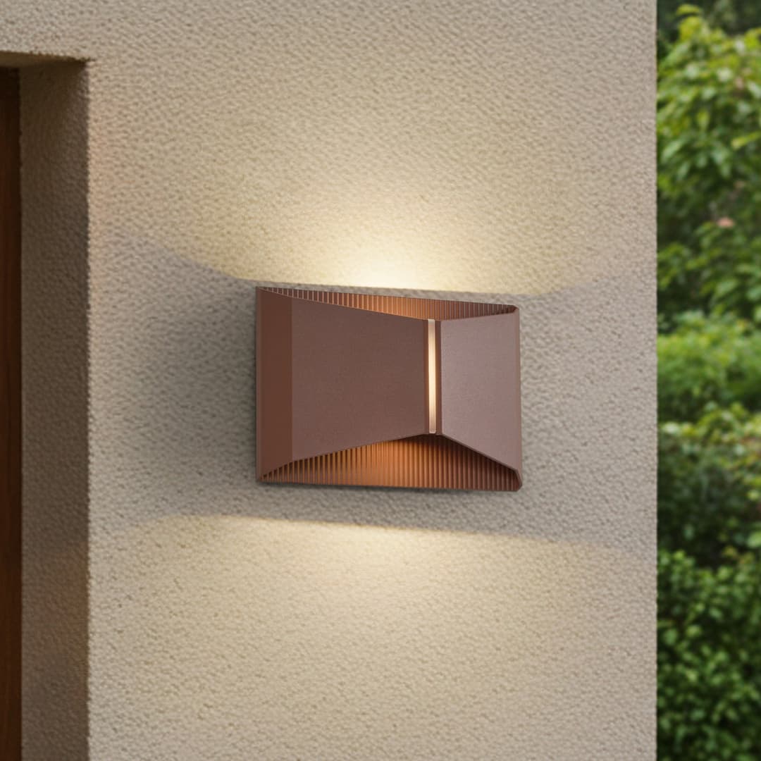 Anlira LED-Außenwandleuchte, up & down, braun, IP65 - Lindby - Terrasse - Modern - Metall - Eckig