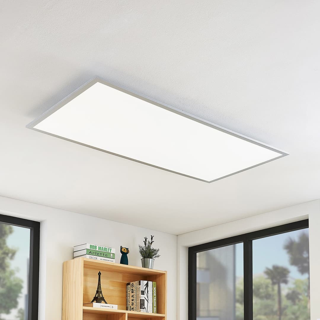 Lindby LED-Deckenleuchte Zento, 4.000 K, 120 cm, silber - Küche - Modern - Kunststoff - Eckig