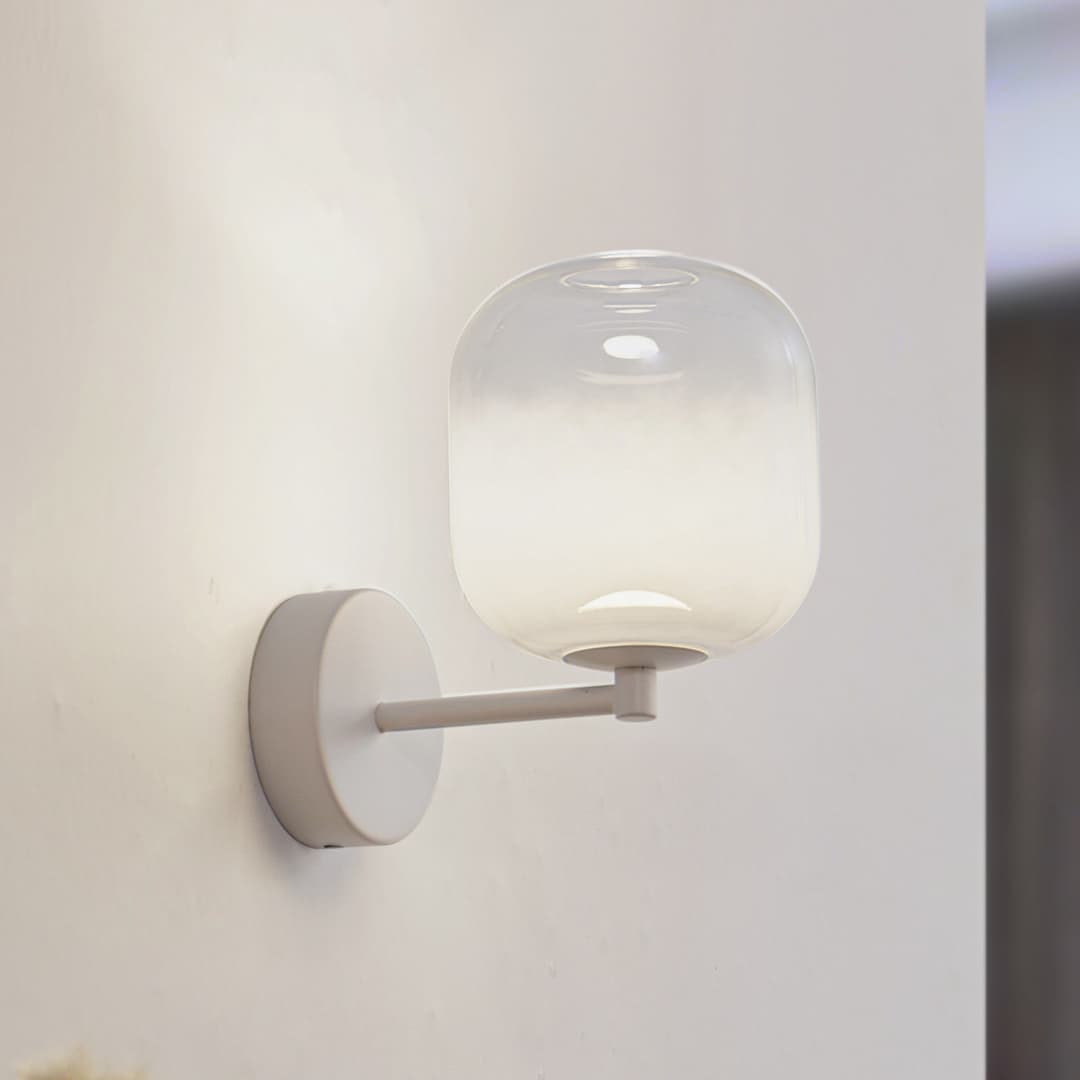 Avelina LED-Wandleuchte weiß Höhe 21,5 cm Glas - Lucande - Wohnzimmer - Modern - Einflammig