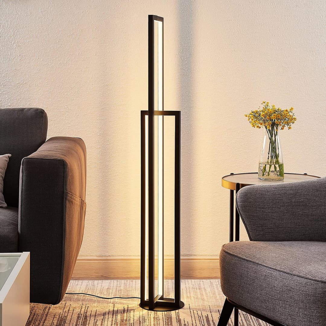 Hylda Stehleuchte Matt Black - Lucande - Wohnzimmer - Modern - Metall