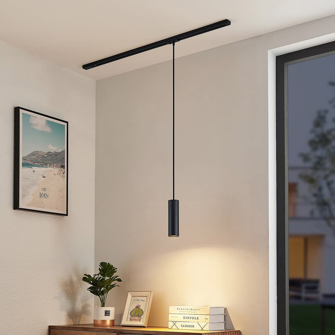 Linaro Track Pendelleuchte H20 Schwarz - Lindby - Wohnzimmer - Modern - Metall - Einflammig