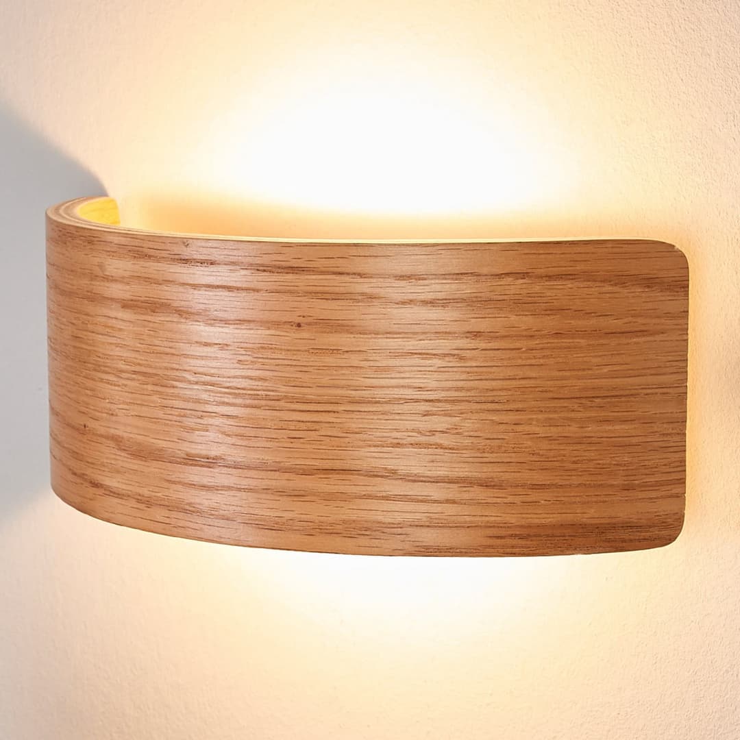 Rafailia 23 Wandleuchte Dark Wood - Lindby - Wohnzimmer - Modern - Holz - Eckig