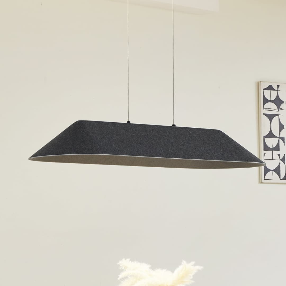 Naelle LED Pendelleuchte Schwarz/Grau - Lucande - Esszimmer - Modern - Stoff / Textil - Mit Schirm