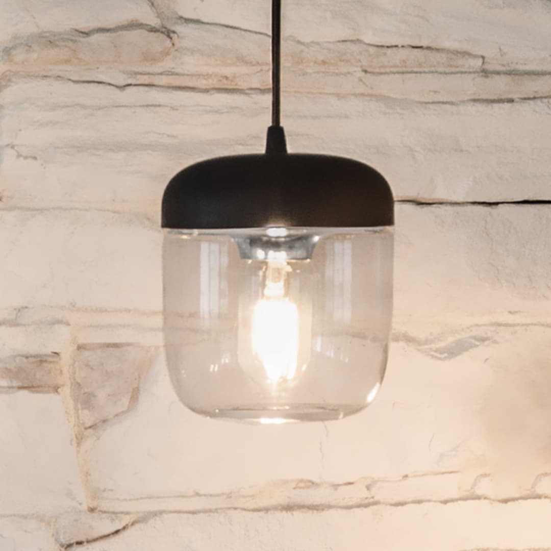 Acorn Pendelleuchte Poliertem Stahl - UMAGE - Wohnzimmer - Design - Glas - Einflammig