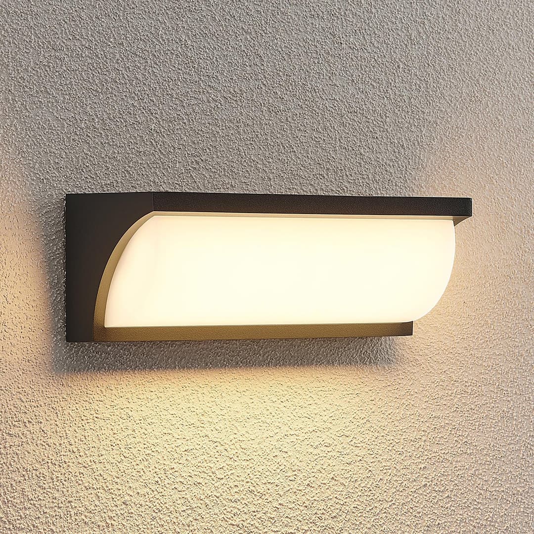 Aune LED Außenwandleuchte Anthracite - Lucande - Terrasse - Modern - Metall - Einflammig