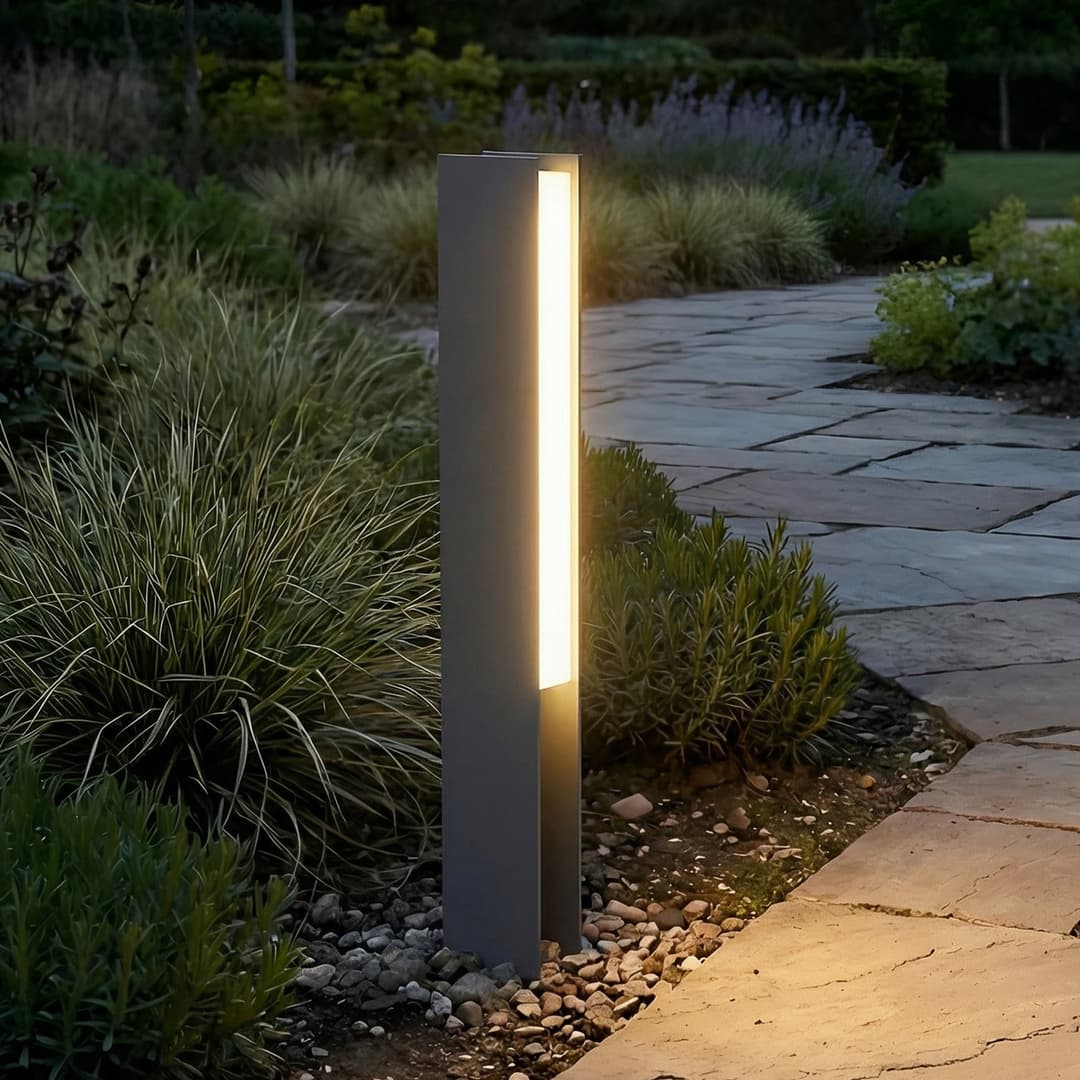 Teerk LED-Sockelleuchte, anthrazit, IP65, Höhe 50 cm - Lucande - Terrasse - Modern - Aluminium - Eckig