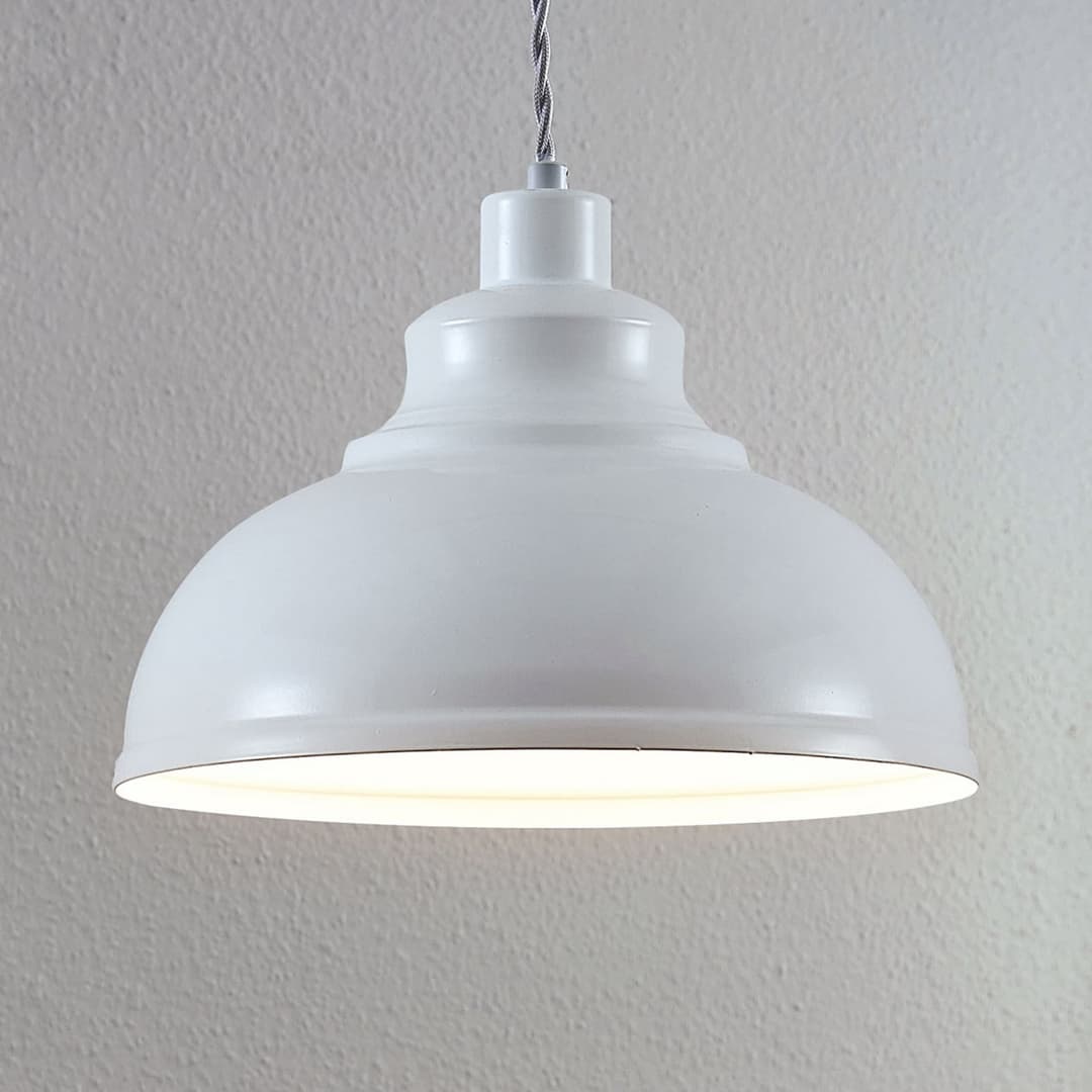 Albertine Pendelleuchte White - Lindby - Wohnzimmer - Vintage - Metall - Einflammig