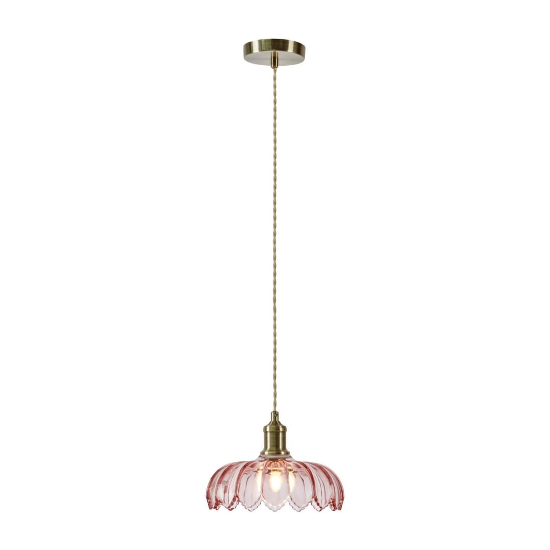Kurage Hängeleuchte, altmessing/rosa, Glas, Ø 26 cm, E27 - Markslöjd - Küche - Mit Schirm